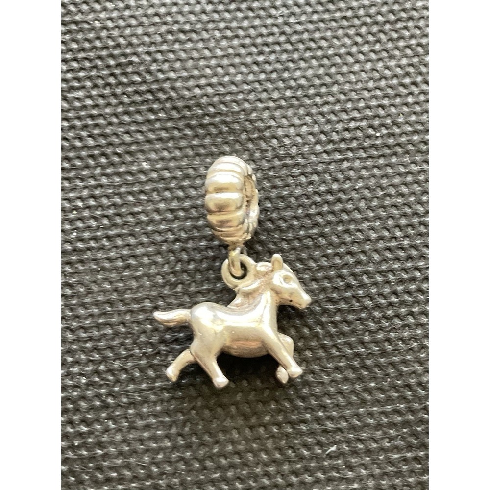 ALE 925 Sterling Silver Pandora Free Spirit Horse Dangle Charm Vintage